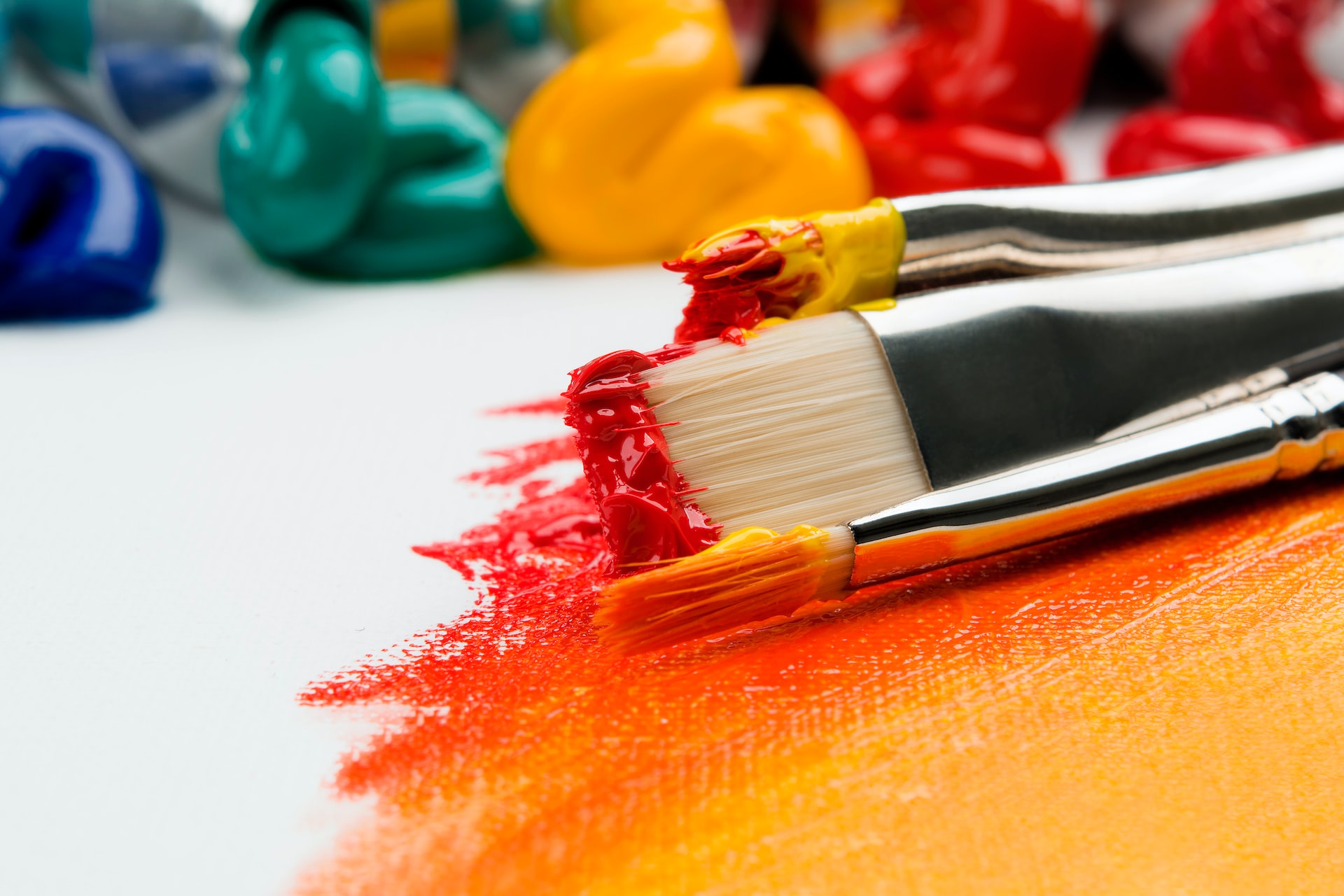 Oil paint and brushes